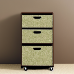 BirdRock Home Seagrass 2 Tier Rolling File Cabinet