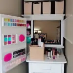 A Small Island For Closet Storage and a Makeup Workstation