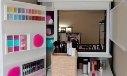 A Small Island For Closet Storage and a Makeup Workstation