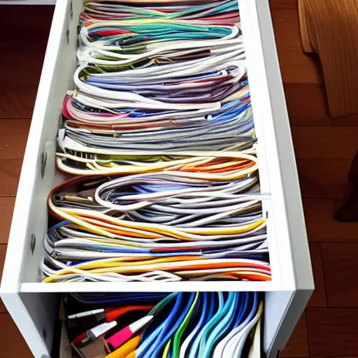 The Best Way to Organize Cords in a Drawer
