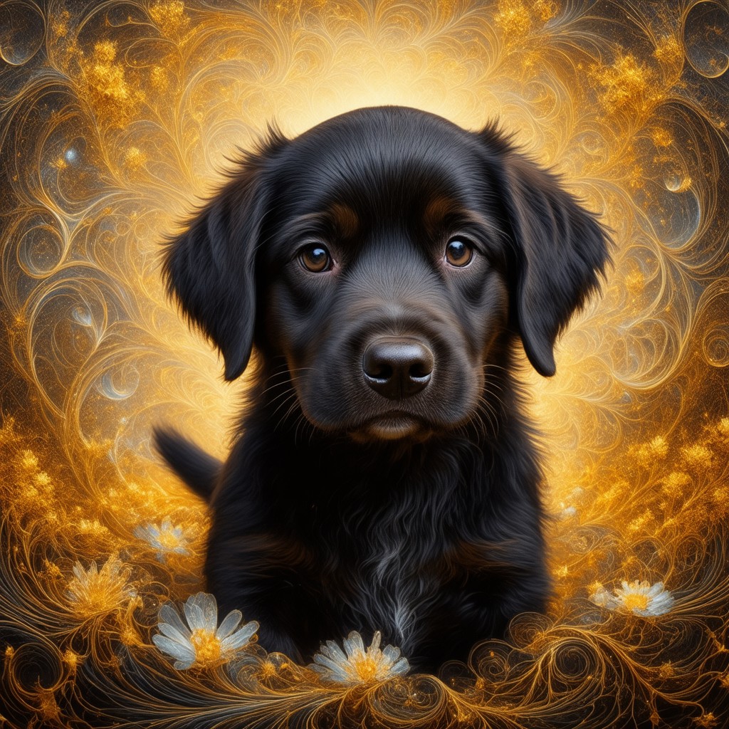 black golden retriever puppy 502443